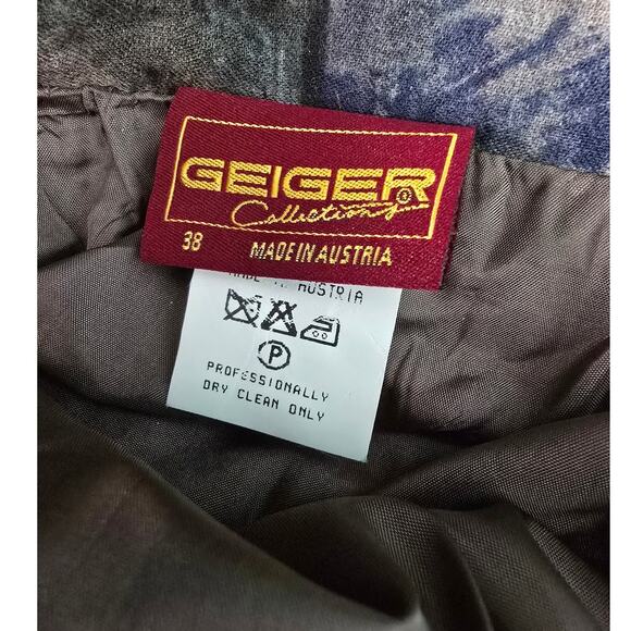 Vintage Geiger Wool Pleated Midi Skirt Nature Scene Animal Print Austria 38 - Picture 3 of 11